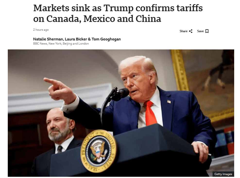 Greed and Fear Index trump tariffs